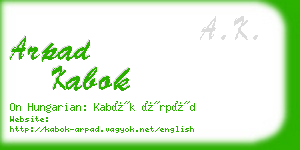 arpad kabok business card